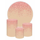 Rosa Funkeln Runden Beige Glücklich Geburtstag Hintergrund Bausatz